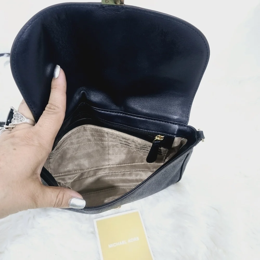 Michael Kors blue Charlton logo crossbody bag